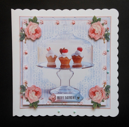 Strawberry Cupcakes Card Front Kit by S.Elisabet Osborn Wright