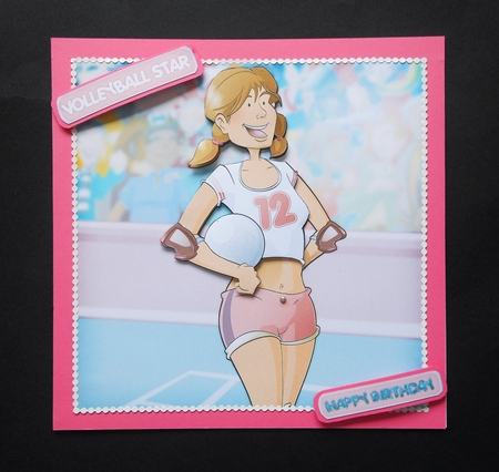 Volley Ball Dudess 8x8 Quick Card by S.Elisabet Osborn Wright