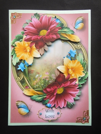 Chrysanthemum Spring On Golden Frame A5 by S.Elisabet Osborn Wright