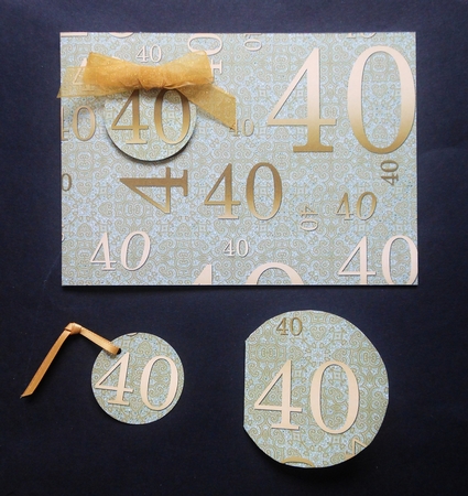 Gold Lace 40 Landscape 7x5inch Card & Envelope Mini Kit by S.Elisabet Osborn Wright