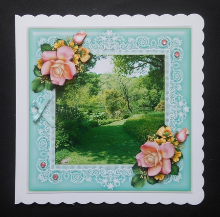 Rosemoor (3) An Enchanted Garden 8 x 8 Decoupage Card Topper by S.Elisabet Osborn Wright