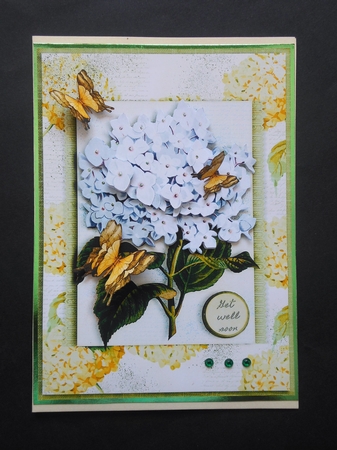 Hydrangea Cardtopper Minikit white 883 by S.Elisabet Osborn Wright