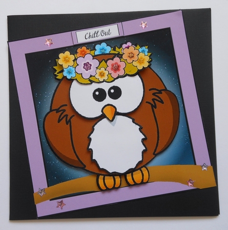 The Flower Child Owl 8x8 by S.Elisabet Osborn Wright