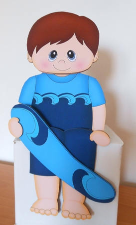 3D On the Shelf Card Kit - Little Ride the Wave Surfer Keenan by S.Elisabet Osborn Wright
