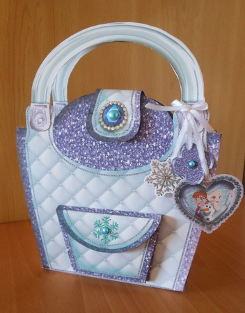 Snowflake Princess Designer Tote Party/Gift Bag - Lilac & Ice Blue by S.Elisabet Osborn Wright
