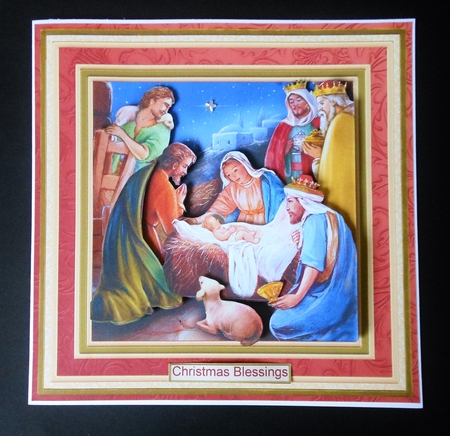 CHRISTMAS NATIVITY REASON FOR THE SEASON 8x8 Decoupage Mini Kit by S.Elisabet Osborn Wright