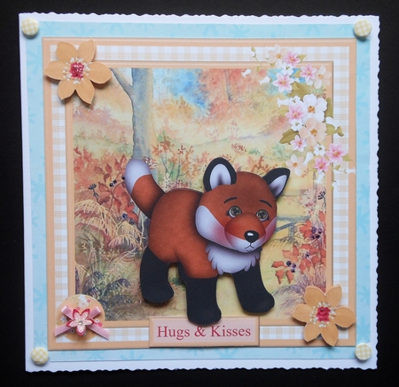 Fox scene card topper & decoupage by S.Elisabet Osborn Wright