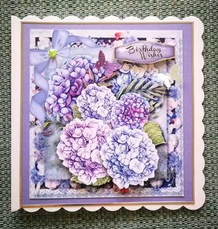 Beautiful Lilac Hydrangers on a Flower Mat  by S.Elisabet Osborn Wright