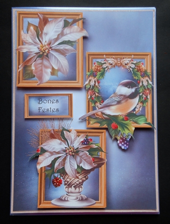 Frame Trio Christmas - Silver Poinsettias by S.Elisabet Osborn Wright