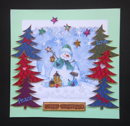 4 Christmas Tree Embellishments & Caption by S.Elisabet Osborn Wright