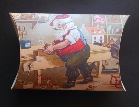Santas Workshop Christmas Pillow Box  by S.Elisabet Osborn Wright