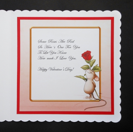 Valentines Rose Mouse 8x8 Quick Card Insert by S.Elisabet Osborn Wright