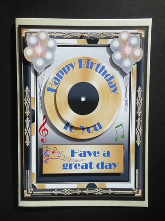 Happy Birthday Music & Balloons Topper by S.Elisabet Osborn Wright