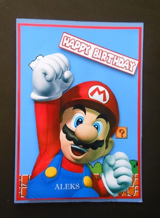 Super Mario A5 Decoupage by S.Elisabet Osborn Wright