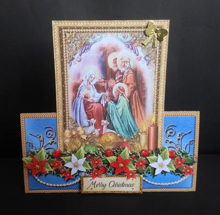Nativity Scene Blue Tent Card  Kit  3 by S.Elisabet Osborn Wright