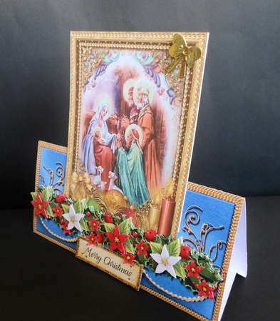 Nativity Scene Blue Tent Card  Kit  3 by S.Elisabet Osborn Wright