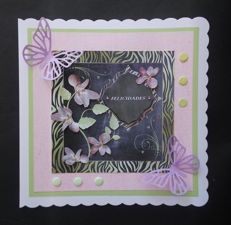 Orchids Zebra Print Chalkboard Decoupage Card Making Bumper Kit by S.Elisabet Osborn Wright