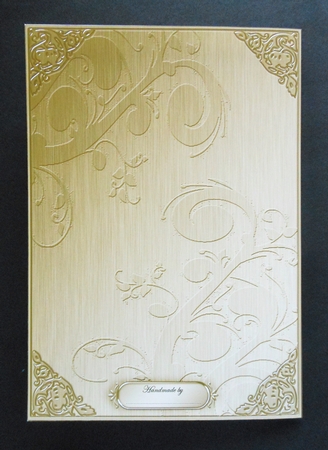 A5 Metallic Lace and Bow Card Front by S.Elisabet Osborn Wright