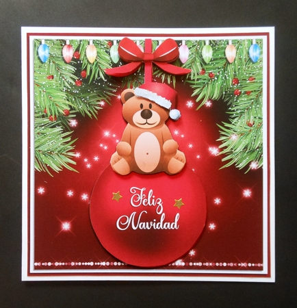 FELIZ NAVIDAD CHRISTMAS BAUBLE CARD - MINI KIT by S.Elisabet Osborn Wright