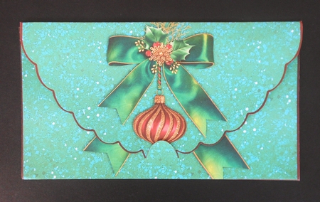Christmas decorations and bows gift money wallet by S.Elisabet Osborn Wright