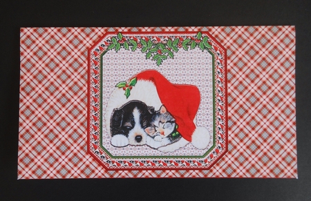  JJ PETS LOVE CHRISTMAS TOO SLEEPY CAT AND DOG MONEY WALLET by S.Elisabet Osborn Wright