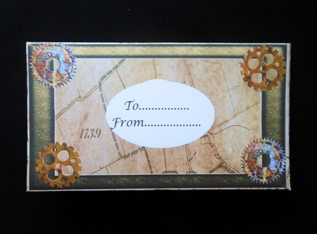 Wallet with map and frame with cogs by S.Elisabet Osborn Wright