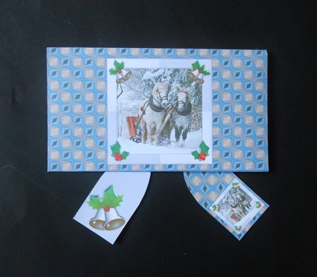 JJ CHRISTMAS HORSES SLEIGH RIDE MONEY WALLET by S.Elisabet Osborn Wright