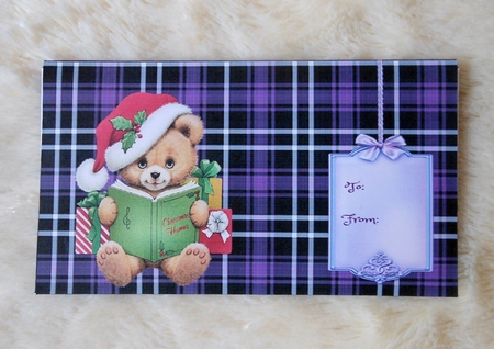 Cute Bear on tartan 2 by S.Elisabet Osborn Wright