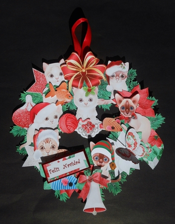 The Purr-fect Christmas Design a Wreath Decoration by S.Elisabet Osborn Wright