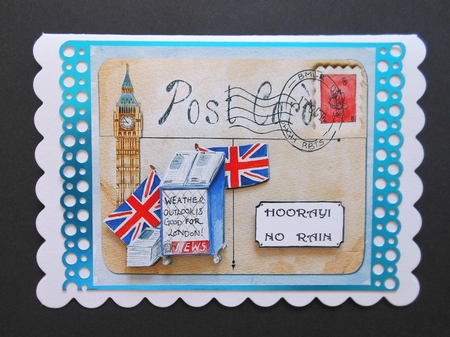 Post Card - London - No Rain by S.Elisabet Osborn Wright