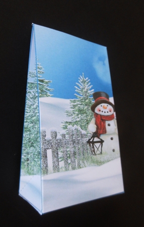 Snowman Snowy Scene Pinch Bag by S.Elisabet Osborn Wright