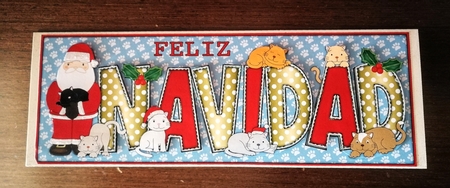 Christmas cats with Santa NAVIDAD large dl by S.Elisabet Osborn Wright