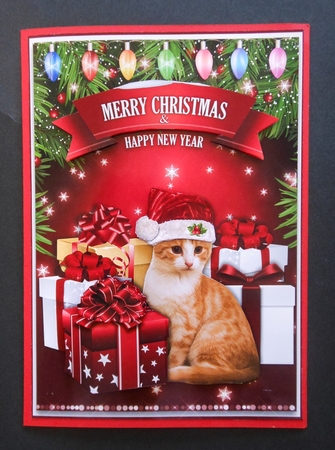 5x7 CHRISTMAS GINGER KITTEN by S.Elisabet Osborn Wright