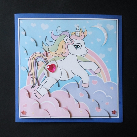 Cute Little Unicorn Scalloped Corner Stacker by S.Elisabet Osborn Wright