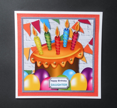 Colourful balloons, cake and bunting by S.Elisabet Osborn Wright
