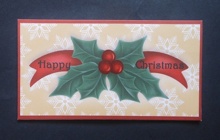 Holly and Bear Christmas Money/Gift/Voucher Wallet/Pocket or Envelope by S.Elisabet Osborn Wright