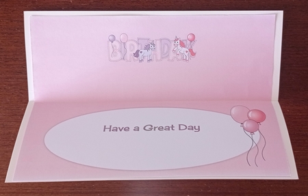 Unicorns and Balloons BIRTHDAY large dl insert by S.Elisabet Osborn Wright