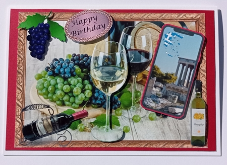 Wine Drinker Phone card - female version by S.Elisabet Osborn Wright
