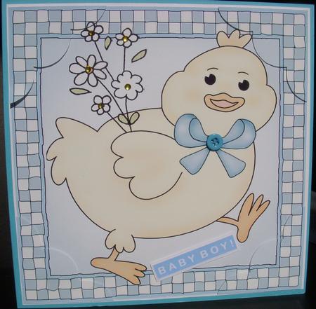 8 x 8 Little Chick Scalloped Corner Topper by S.Elisabet Osborn Wright