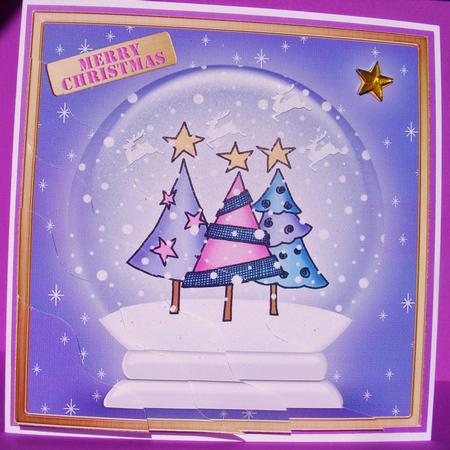 Xmas Funky Xmas Trees Snowglobe Wavy Corner Side Stacker by S.Elisabet Osborn Wright