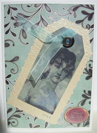 Mid Green Coloured Silver Swirls A4 Backing Paper by S.Elisabet Osborn Wright