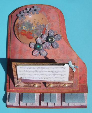 Vintage Floral Grand Piano Card Kit by S.Elisabet Osborn Wright