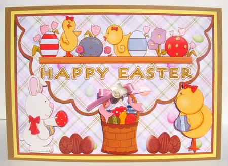 Chocolate Easter Eggs Scalloped Edge Card Front by S.Elisabet Osborn Wright