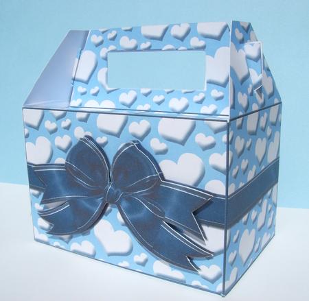 Gable-top Box - White Hearts by S.Elisabet Osborn Wright