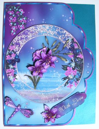Fantasy Lilies Scallop Card Front with Step by Step by S.Elisabet Osborn Wright