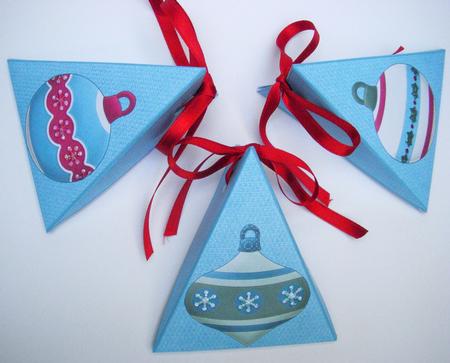Triple Triangle Boxes - Baubles - Blue by S.Elisabet Osborn Wright