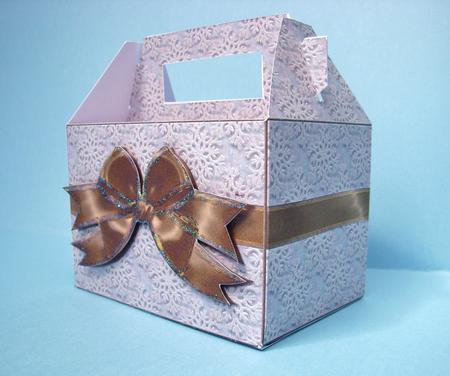 Gable-top Box - Golden Snowflakes by S.Elisabet Osborn Wright