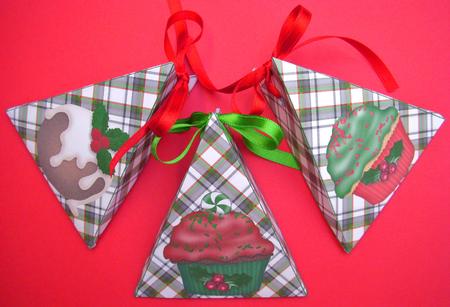 Triple Triangle Boxes - Xmas Treats Blue Tarten Boxes by S.Elisabet Osborn Wright
