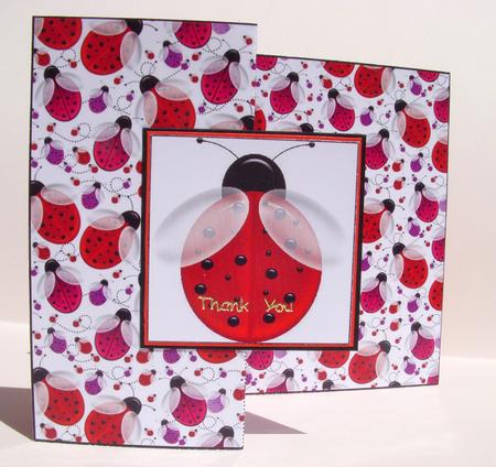 Lots of Ladybirds Square Foldback Card by S.Elisabet Osborn Wright