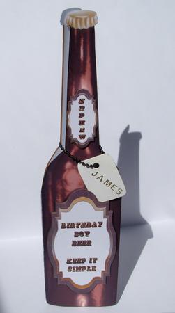Birthday Boy Beer Bottle Shaped Card by S.Elisabet Osborn Wright